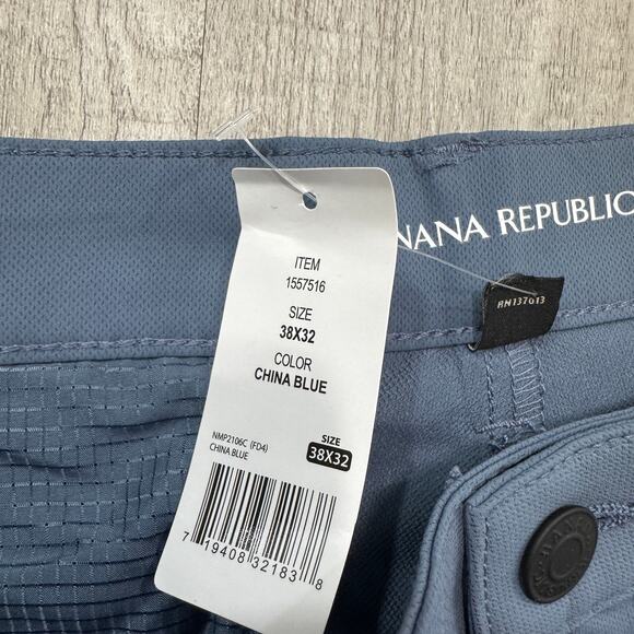 Banana Republic Flat Front Chino Pants Men's 38x32 Blue Stretch Preppy NEW NWT - Picture 4 of 11